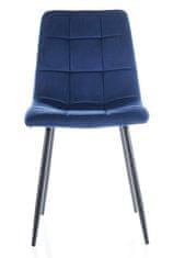 CASARREDO Jedálenská čalúnená stoličky MAJA velvet granátovo modrá / čierna