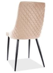 CASARREDO Jedálenská čalúnená stoličky NOPI velvet béžová/čierna mat