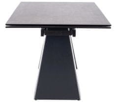 CASARREDO Jedálenský stôl rozkladacia SALVADORA CERAMIC čierna / šedá