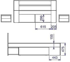 CASARREDO Spálne MILO II (posteľ 140, skriňa)