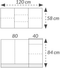 CASARREDO Kuchyňa JANA 120 dub sonoma/biela