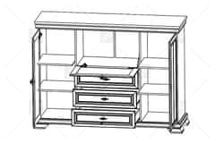 eoshop Komoda Lora 6KK, borovica andersen, lamino