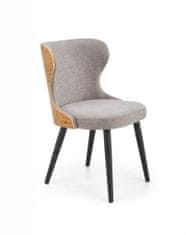 Halmar Kovová stoličky K452, sivá / prírodný dub