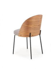 Halmar Kovová stoličky K451, sivá / svetlý orech
