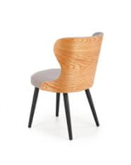 Halmar Kovová stoličky K452, sivá / prírodný dub