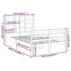 Vidaxl Rám postele, sivý, masívne drevo, 120x200 cm