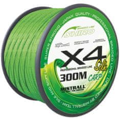 Mistrall šnúra Shiro braided line carp X4 0,28mm 300m zelená