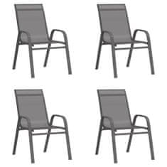 Petromila vidaXL Stohovateľné záhradné stoličky 4 ks sivé textilénová látka