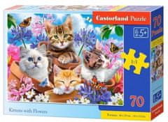 Castorland Puzzle Mačiatka s kvetinami 70 dielikov