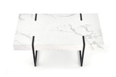 Halmar Konferenčný stôl Blanca, biely mramor / čierna