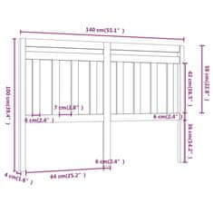 Vidaxl Čelo postele 140x4x100 cm masívna borovica