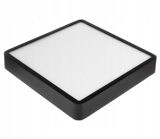 Berge LED panel štvorcový povrchový čierny 30x30x3,5cm - 24W - 1900Lm - neutrálna biela