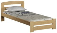eoshop Drevená posteľ Ľudí 90x200 + rošt ZADARMO (Farba dreva: Biela)