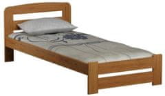 eoshop Drevená posteľ Ľudí 90x200 + rošt ZADARMO (Farba dreva: Biela)