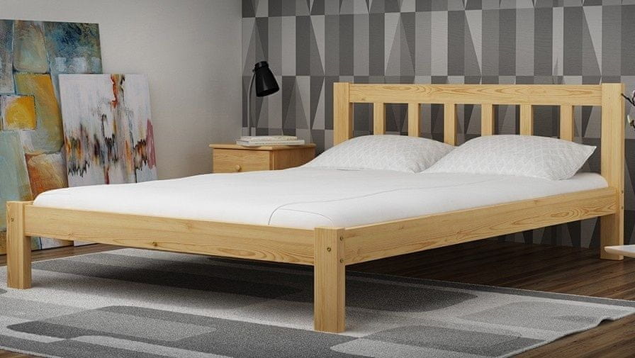 eoshop Drevená posteľ Ofelia 120x200 + rošt ZADARMO (Farba dreva: Biela)