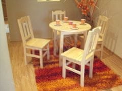 eoshop Jedálenský stôl kruhový 80cm z masívu borovica (Farba dreva: Borovica)