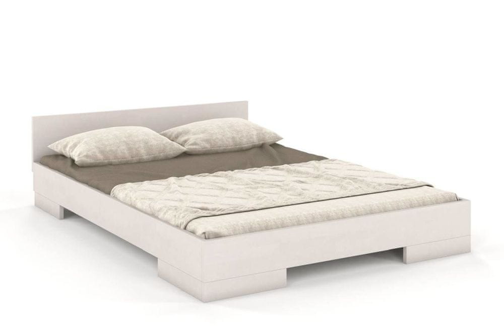 eoshop Drevená posteľ SPECTRUM Long, dlhšia 20cm, buk (Rozmer: 120x220 cm, Farba: Biela)