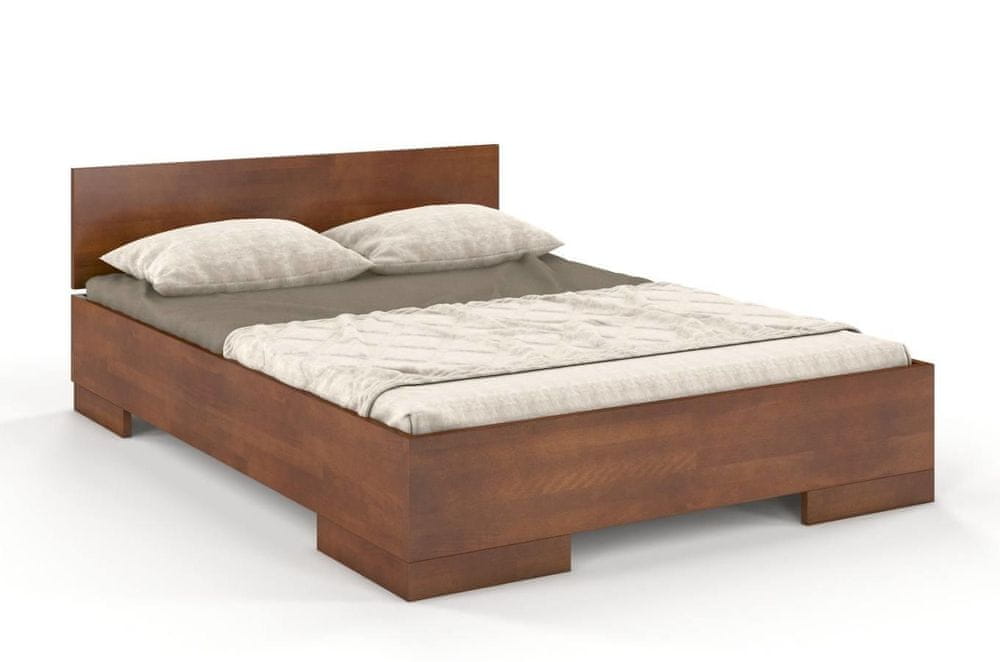 eoshop Drevená posteľ s úložným priestorom SPECTRUM Maxi & Long ST, dlhšia 20cm, buk (Rozmer: 120x220 cm, Farba: Orech)