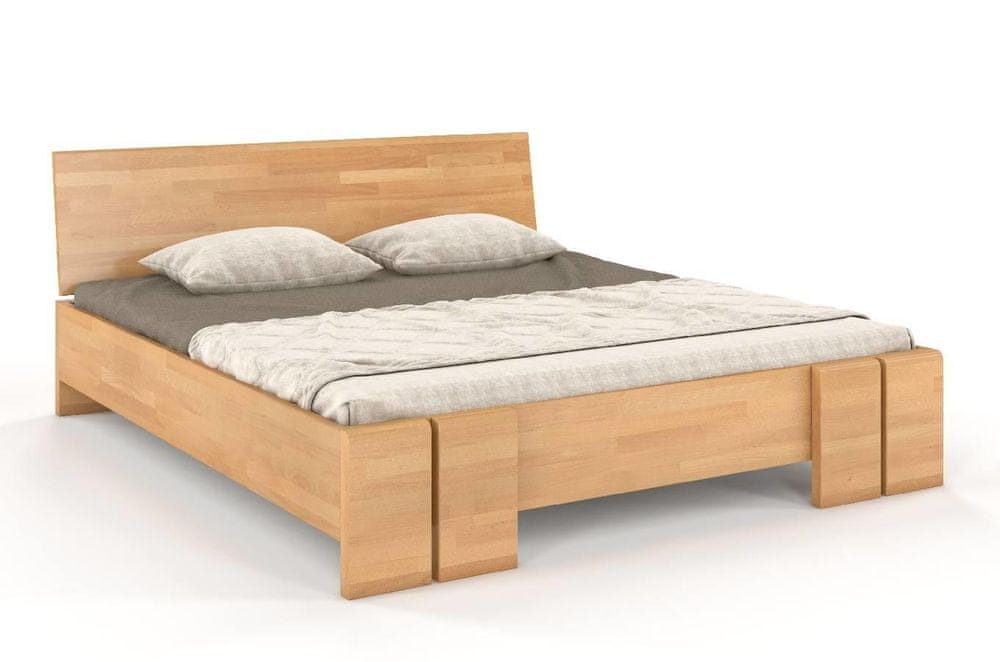 eoshop Drevená posteľ s úložným priestorom VESTRE Maxi & ST, buk (Rozmer: 140x200 cm, Farba: Prírodná)