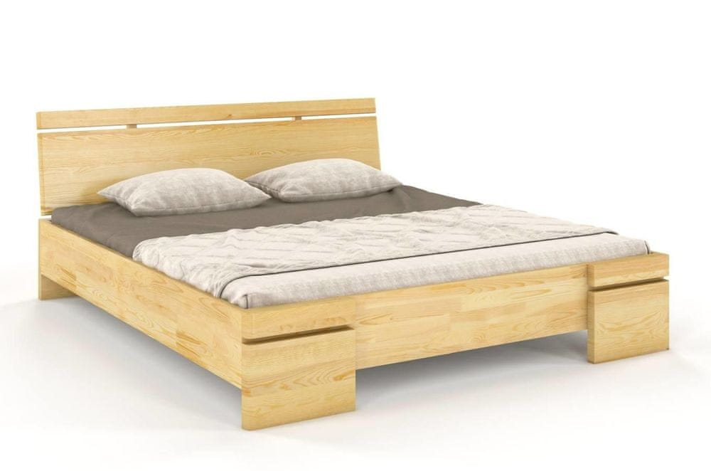 eoshop Drevená posteľ SPARTA Maxi, borovica (Rozmer: 200x200 cm, Farba: Prírodná)