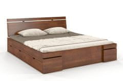 eoshop Drevená posteľ SPARTA Maxi & DR, so šuplíkmi, buk (Rozmer: 180x200 cm, Farba: Orech)