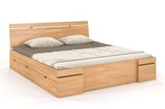 eoshop Drevená posteľ SPARTA Maxi & DR, so šuplíkmi, buk (Rozmer: 180x200 cm, Farba: Prírodná)