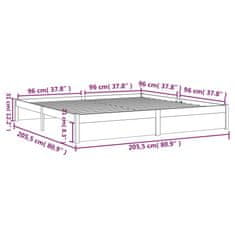 Vidaxl Posteľný rám masívne drevo 200x200 cm