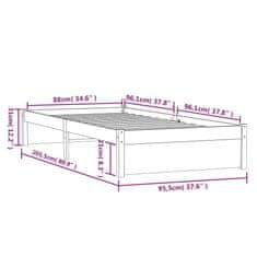 Vidaxl Posteľný rám medovo-hnedý masívne drevo 90x200 cm