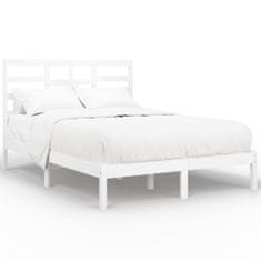 Vidaxl Rám postele, biely, masívne drevo, 120x200 cm