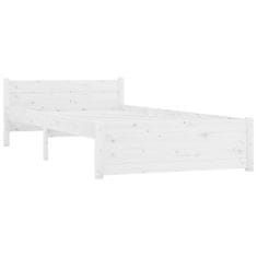 Vidaxl Posteľný rám biely masívne drevo 90x200 cm