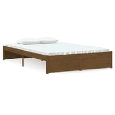 Vidaxl Rám postele, medovo hnedý, masívne drevo, 120x190 cm, dvojlôžko