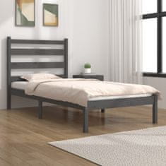 Vidaxl Rám postele, sivý, masívne borovicové drevo, 90x190 cm, jednolôžkový
