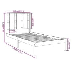 Vidaxl Rám postele, čierny, masívne drevo, 90x190 cm, jednolôžkový