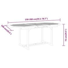 Petromila vidaXL Záhradný stôl 200x100x75 cm masívne eukalyptové drevo