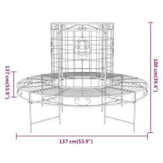 Petromila vidaXL Okrúhla lavica okolo stromu Ø137 cm čierna oceľová