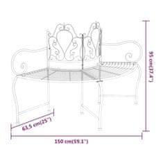 Petromila vidaXL Lavica okolo stromu 150 cm čierna oceľová