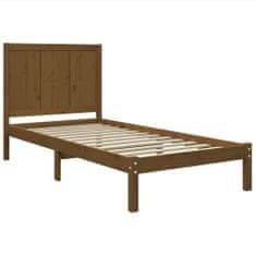 Vidaxl Rám postele, hnedý, masívne borovicové drevo, 90x200 cm