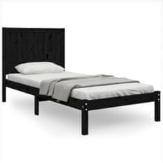 Vidaxl Rám postele, čierny, masívne borovicové drevo, 90x190 cm, jednolôžkový
