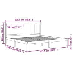 Vidaxl Rám postele, medovo hnedý, masívne borovicové drevo, 200 x 200 cm