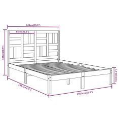 Vidaxl Posteľný rám medovohnedý masívne drevo 135x190cm 4FT6 dvojlôžko