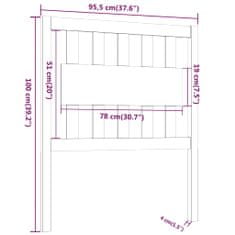 Vidaxl Čelo postele biele 95,5x4x100 cm masívna borovica