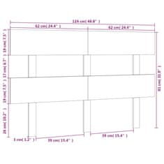 Vidaxl Čelo postele 124x3x81 cm masívna borovica