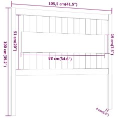 Vidaxl Čelo postele 105,5x4x100 cm masívna borovica