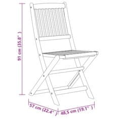 Petromila vidaXL 7-dielna skladacia záhradná jedálenská súprava masívna akácia