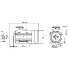 Vidaxl 3-fázový elektromotor, hliník 3 kW/4HP, 2-pólový 2840 ot./min