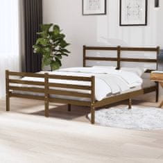 Vidaxl Rám postele, medový, masívne borovicové drevo, 150x200 cm, veľkosť King Size