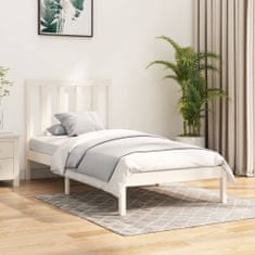 Vidaxl Rám postele, biely, masívne borovicové drevo, 100 x 200 cm