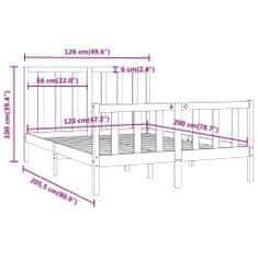 Vidaxl Posteľný rám medovo-hnedý masívne drevo 120x200 cm