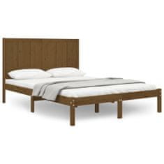 Vidaxl Rám postele, masívne drevo, medovo hnedá, 135x190 cm, dvojlôžková