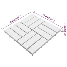 Vidaxl Podlahové dlaždice 20 ks biele 30x30 cm masívne akáciové drevo